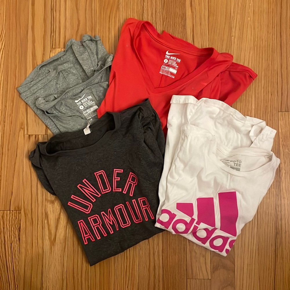 Lot of Athletic Tees. 2 Small Nike, 1 small adidas, and 1 medium Under Armor tee